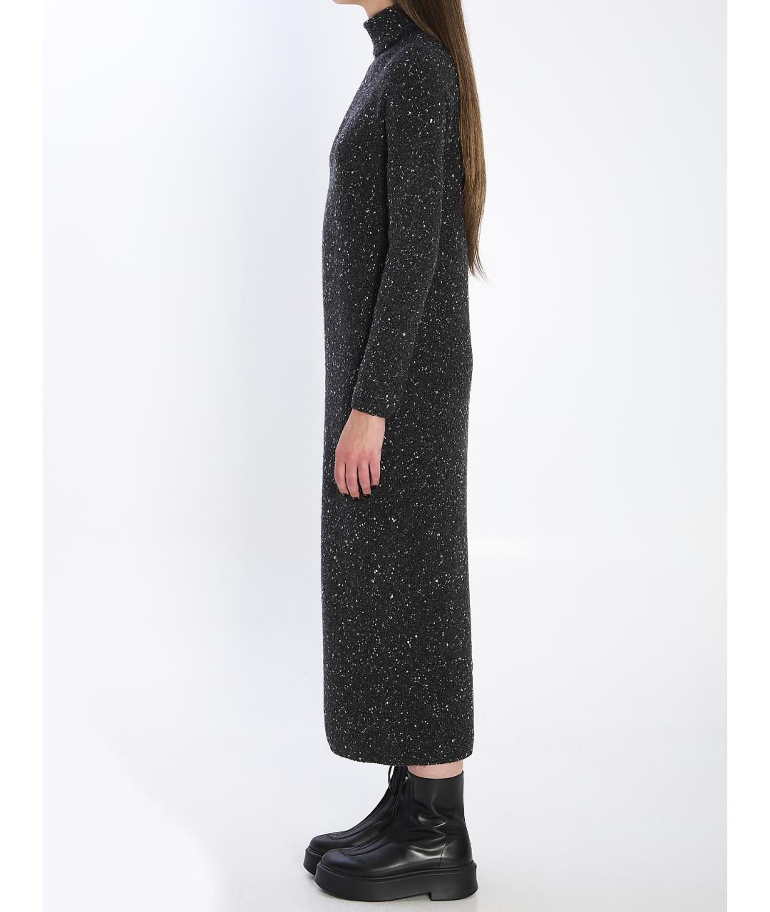 THE ROW Антрацитовое кашемировое повседневное платье, фото 4