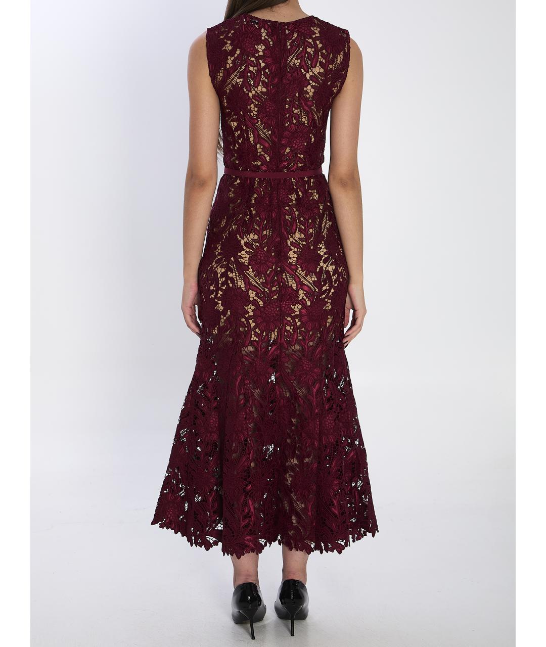 SELF-PORTRAIT Бордовое полиэстеровое вечернее платье, фото 5