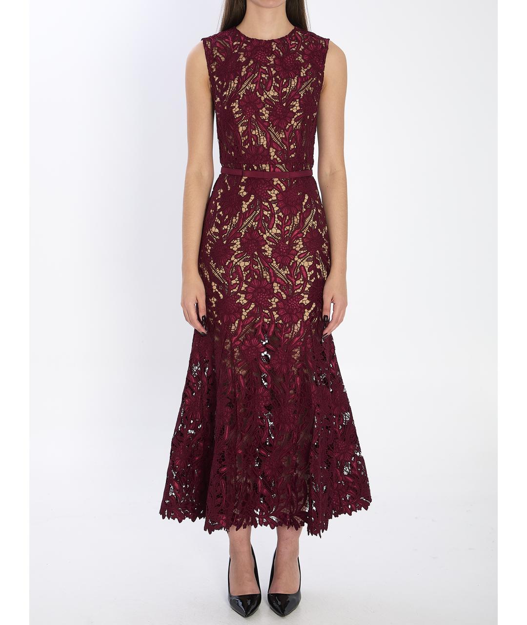 SELF-PORTRAIT Бордовое полиэстеровое вечернее платье, фото 2