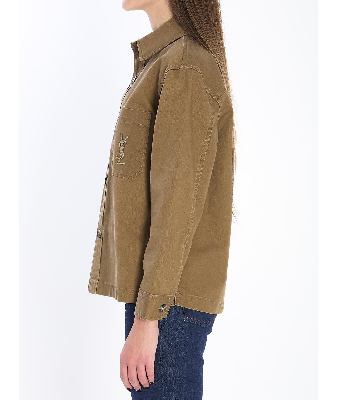 SAINT LAURENT Зеленая хлопковая рубашка, фото 4