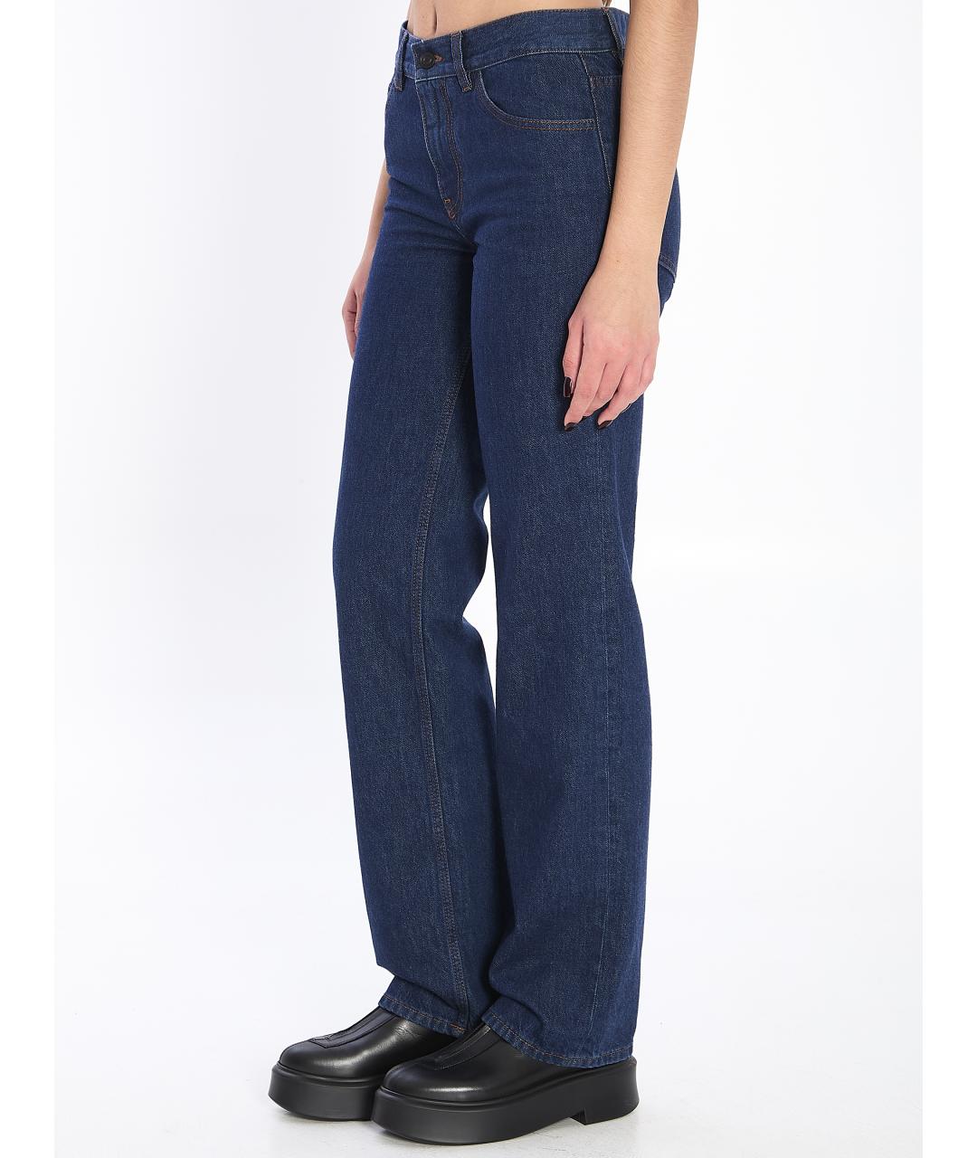 THE ROW Синие хлопковые прямые джинсы, фото 3