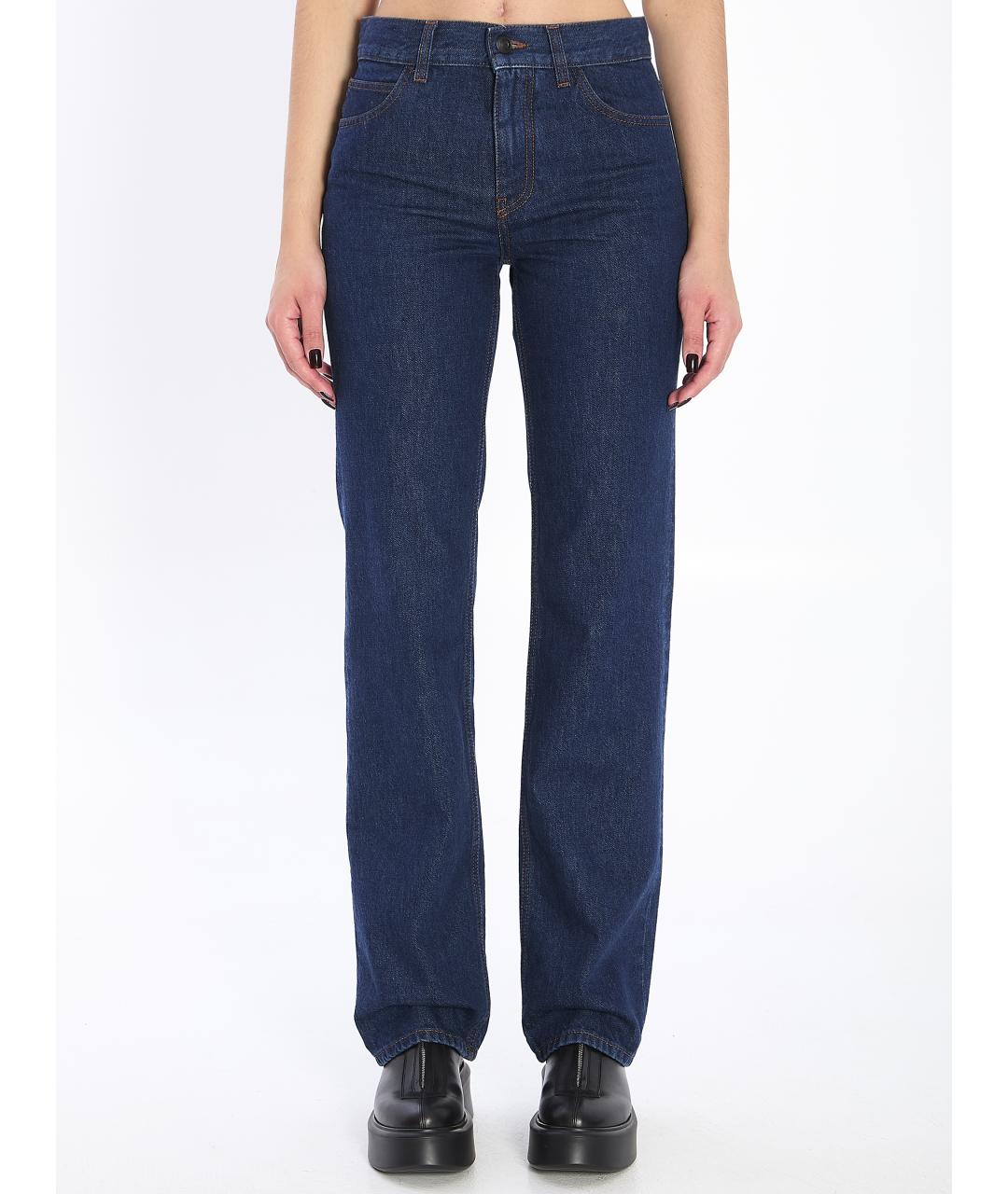 THE ROW Синие хлопковые прямые джинсы, фото 2