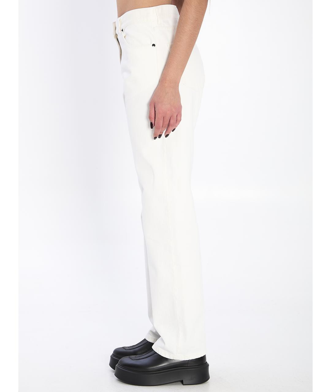 THE ROW Белые хлопковые прямые джинсы, фото 4