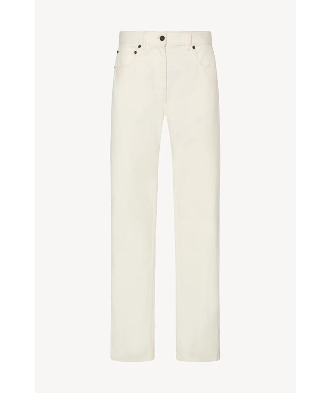 THE ROW Белые хлопковые прямые джинсы, фото 6