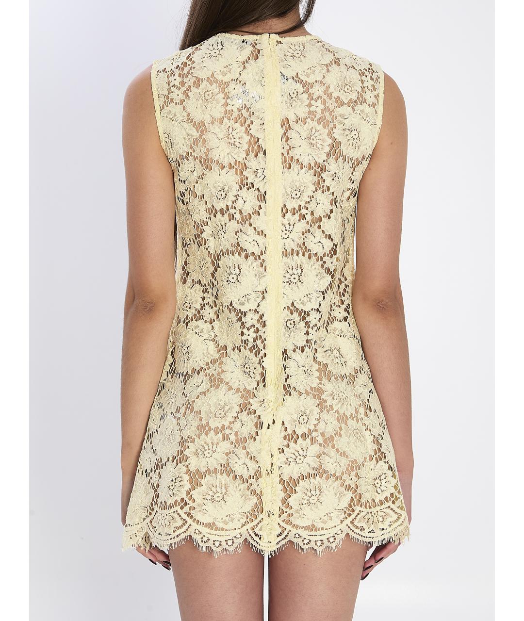 SELF-PORTRAIT Желтое полиамидовое платье, фото 5