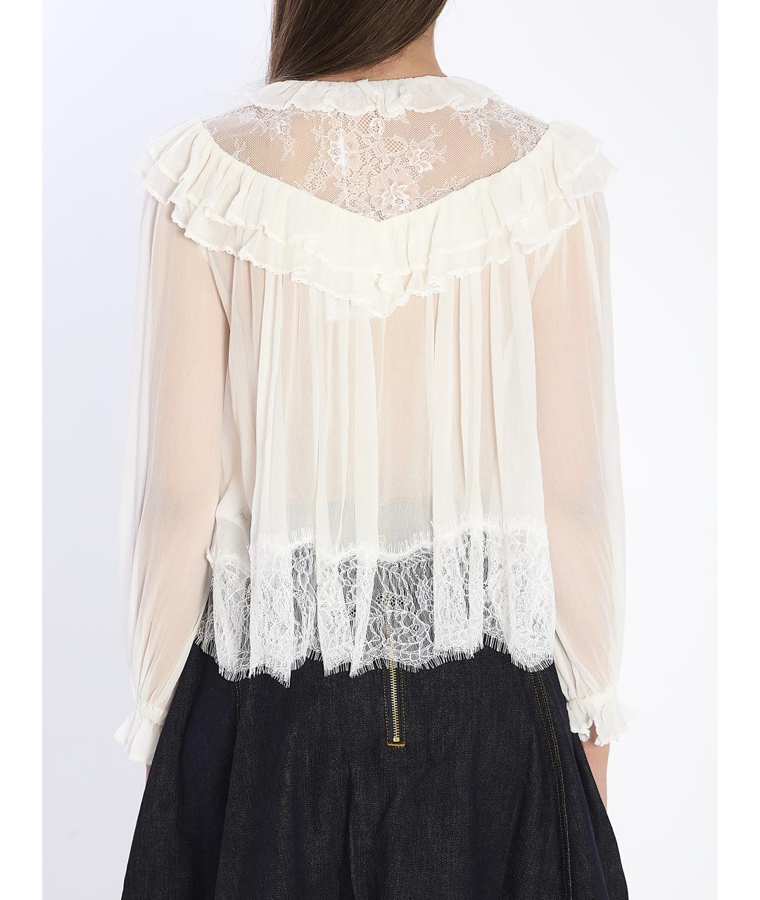 SELF-PORTRAIT Белая вискозная блузы, фото 5