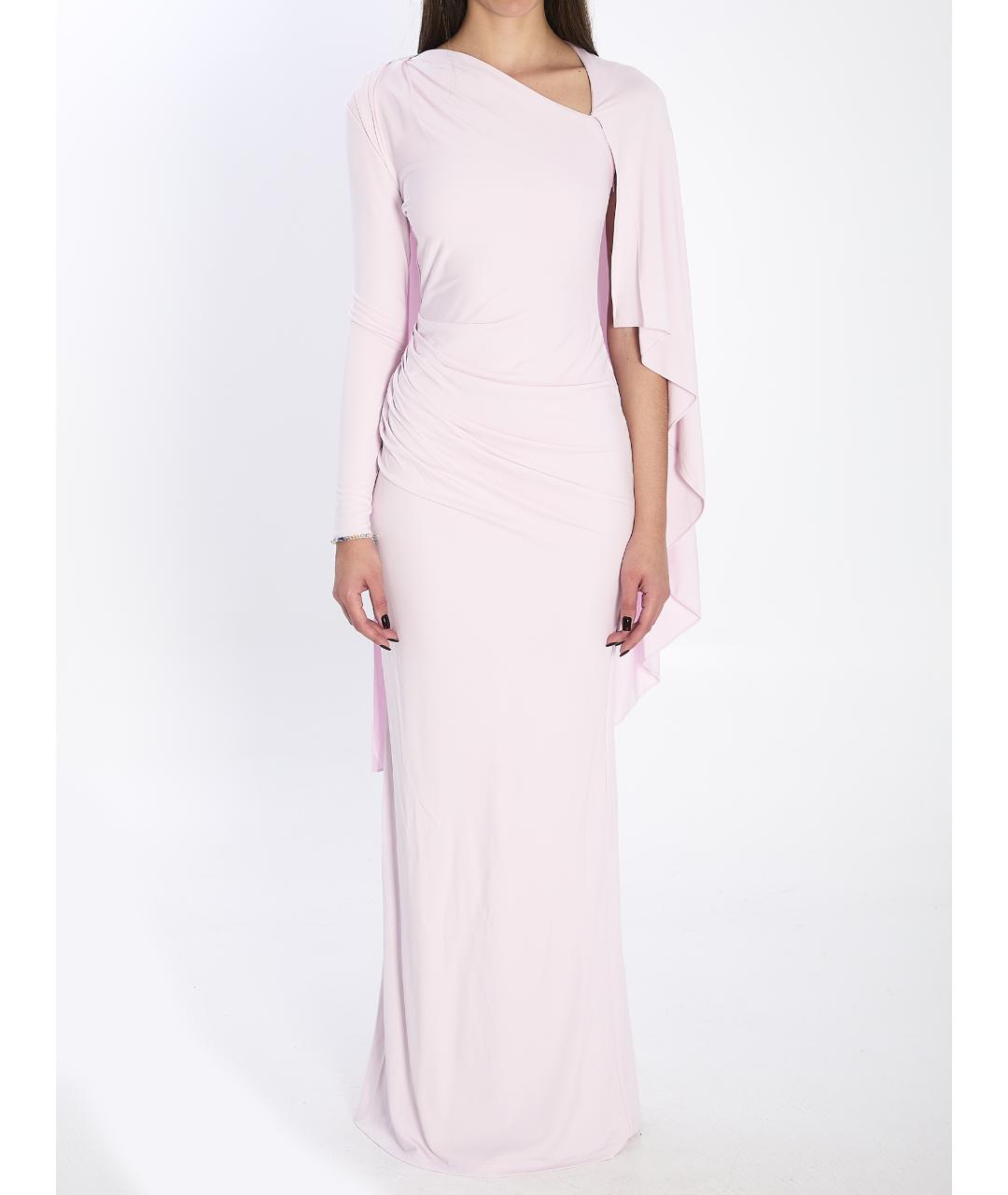 SELF-PORTRAIT Розовое вискозное вечернее платье, фото 5