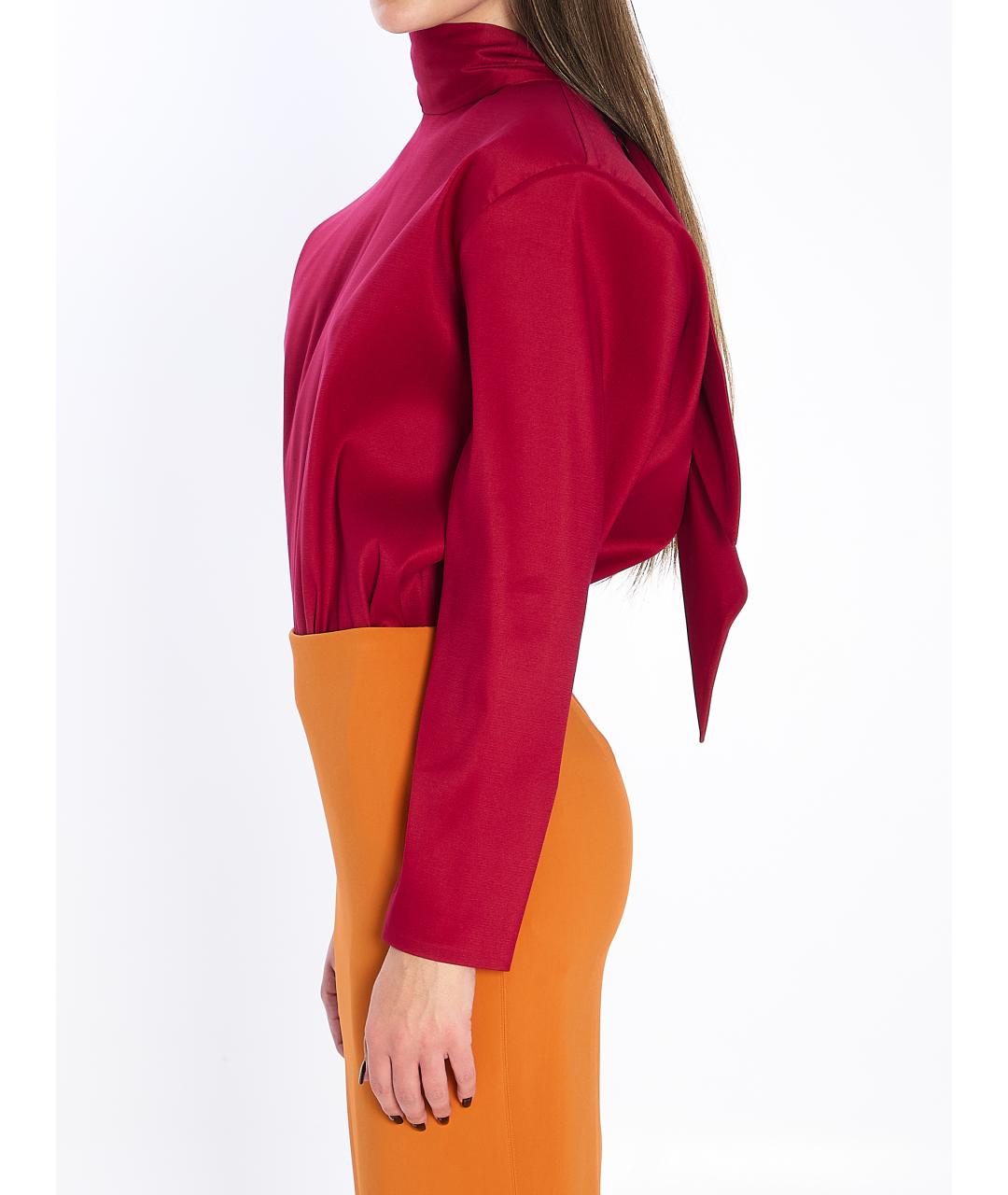 SAINT LAURENT Красная шелковая блузы, фото 2