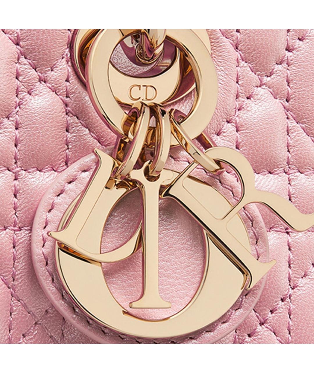 CHRISTIAN DIOR Розовая кожаная сумка через плечо, фото 7