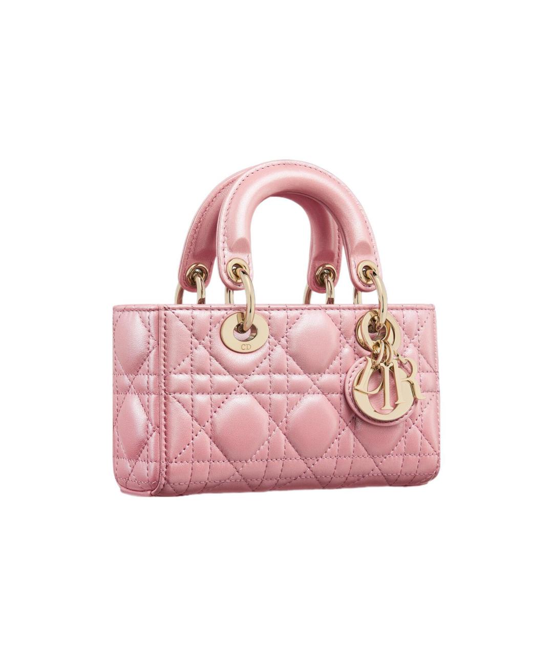 CHRISTIAN DIOR Розовая кожаная сумка через плечо, фото 4