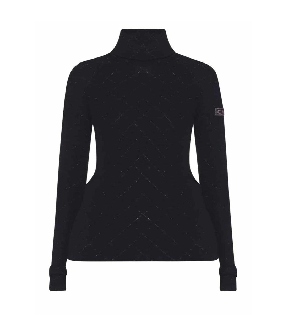 CHANEL Черная шерстяная водолазка, фото 1