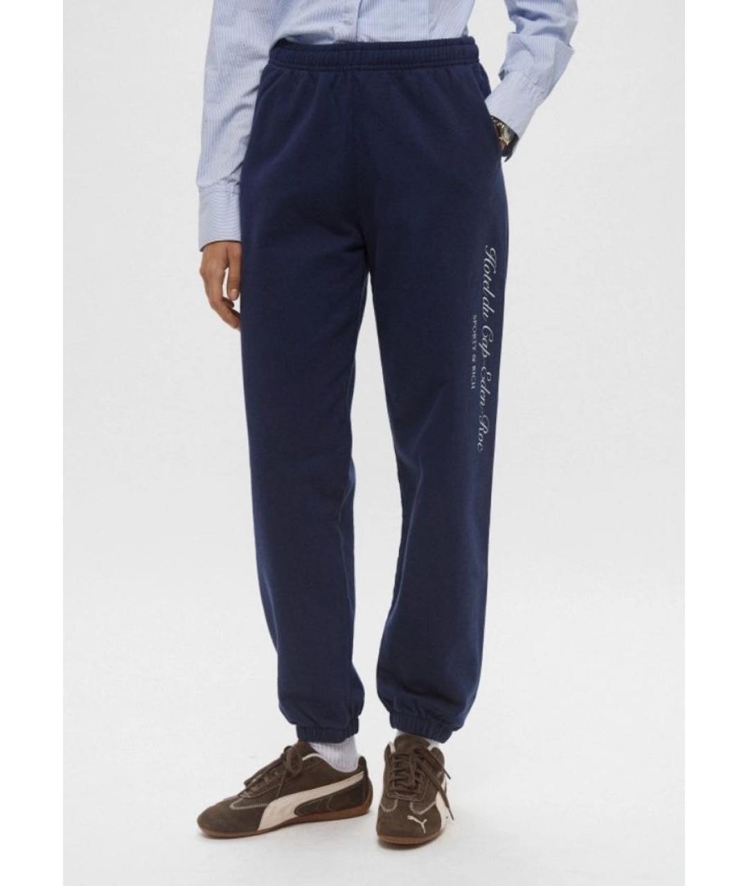 SPORTY AND RICH Темно-синие хлопковые спортивные брюки и шорты, фото 6