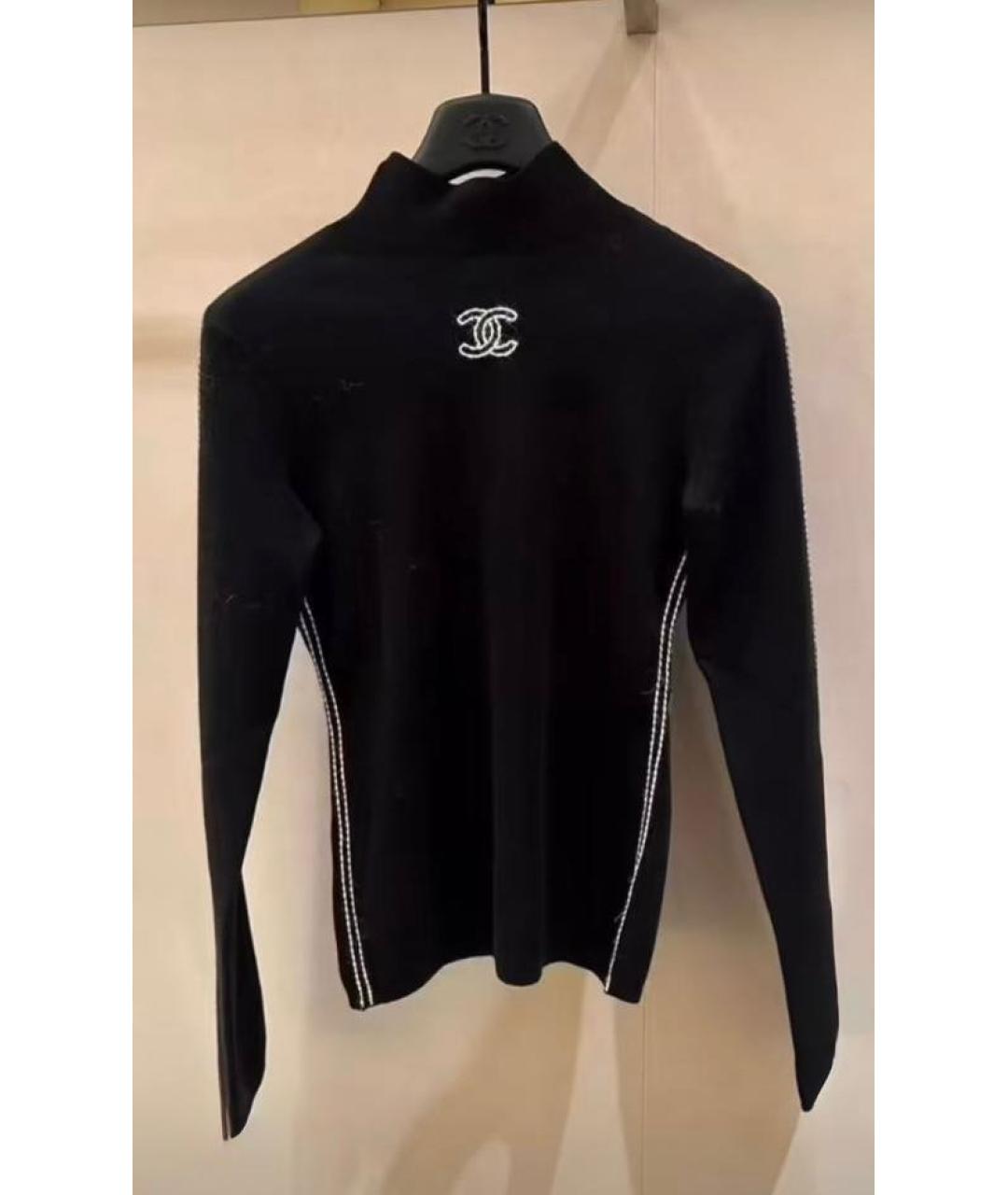 CHANEL Черная шерстяная водолазка, фото 5