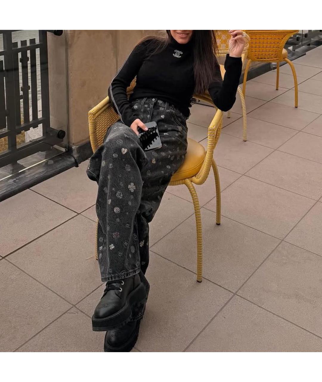 CHANEL Черная шерстяная водолазка, фото 4