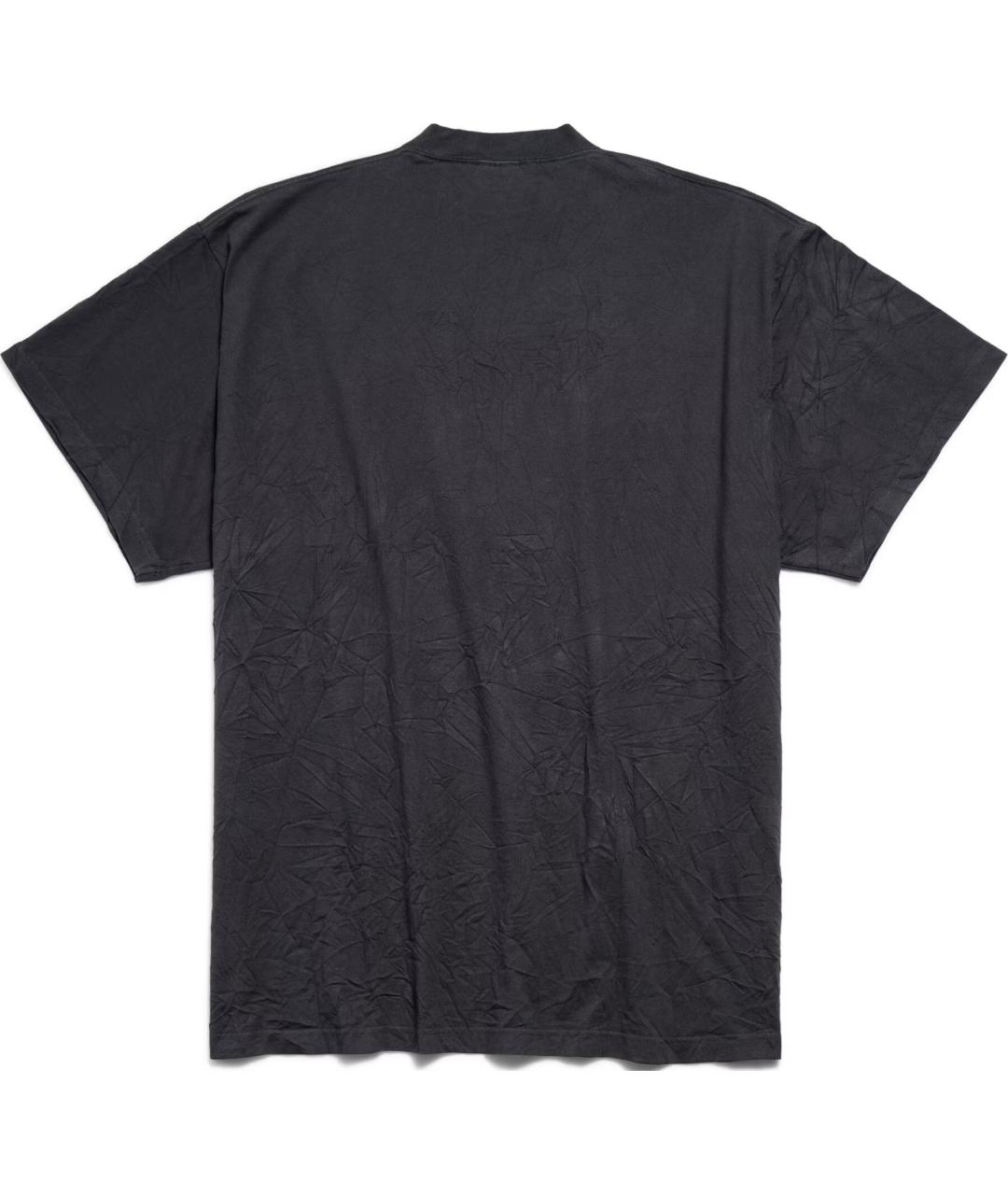 BALENCIAGA Черная хлопковая футболка, фото 2