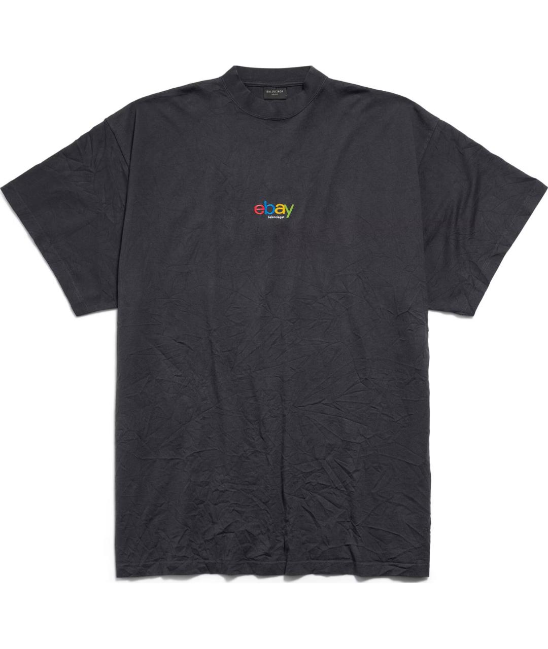 BALENCIAGA Черная хлопковая футболка, фото 1