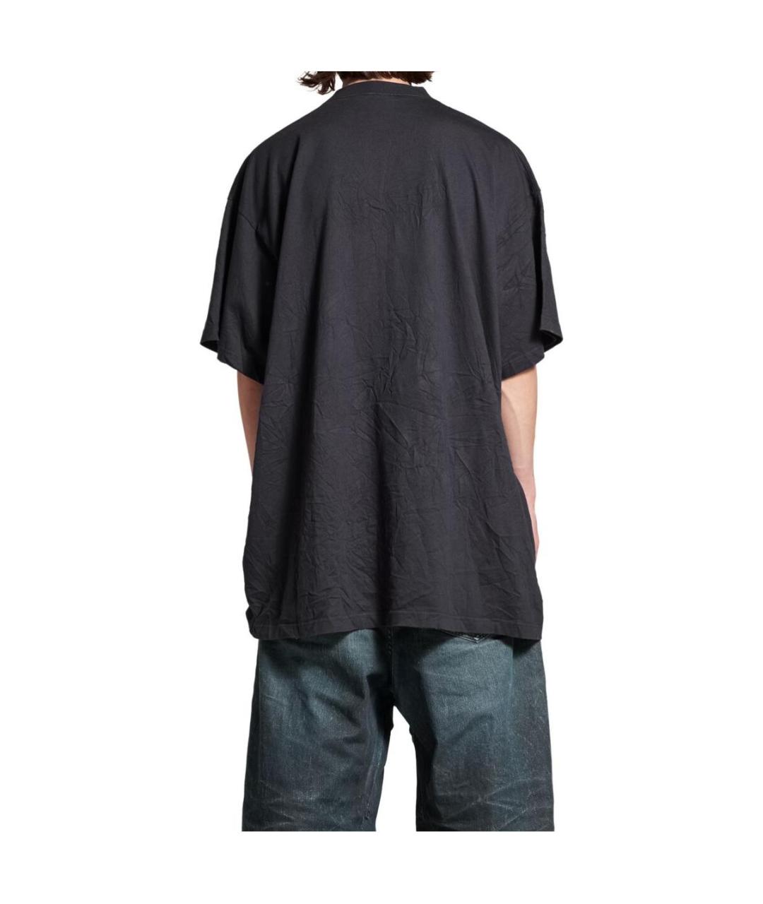 BALENCIAGA Черная хлопковая футболка, фото 5