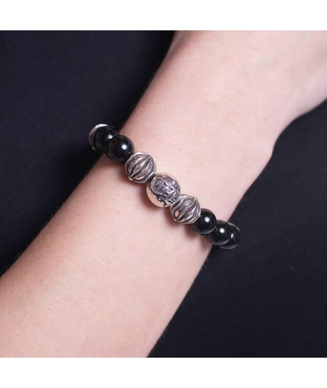 CHROME HEARTS Черный серебряный браслет, фото 3