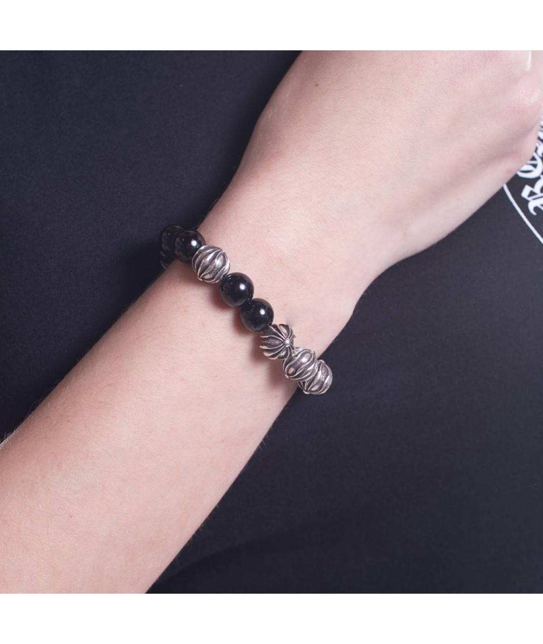 CHROME HEARTS Черный серебряный браслет, фото 4