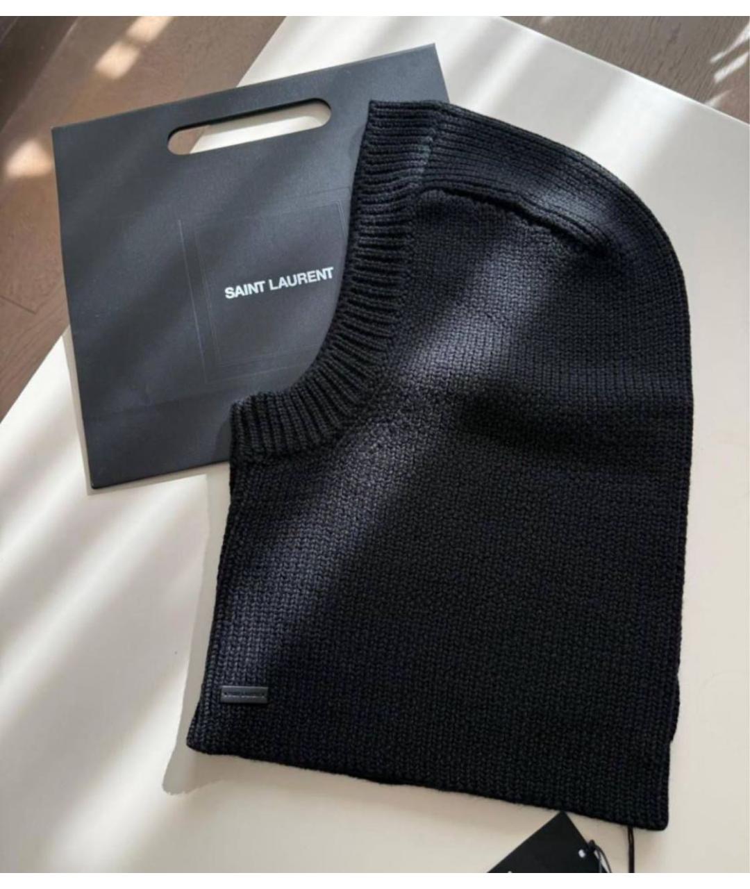 SAINT LAURENT Черная шапка, фото 3