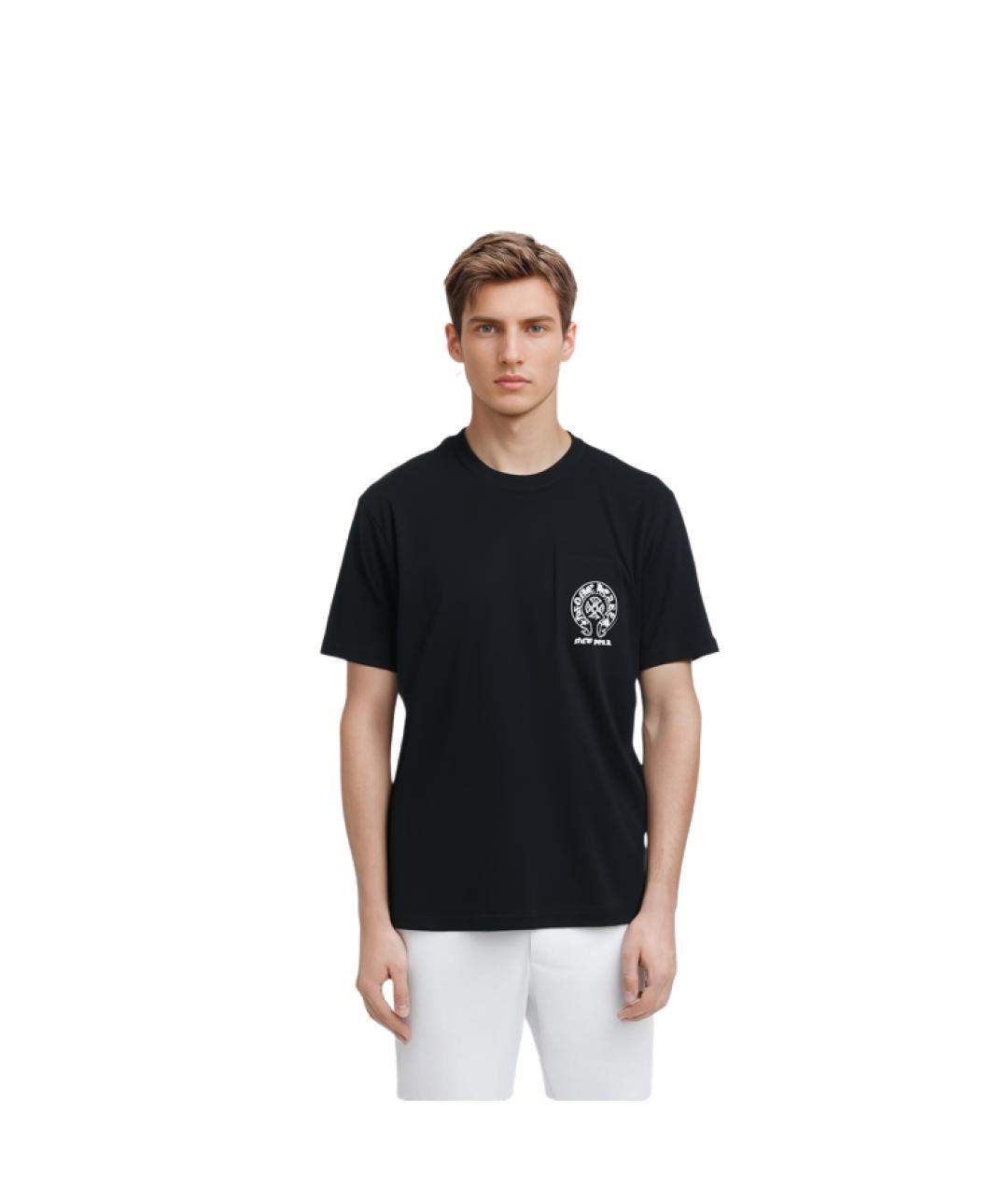 CHROME HEARTS Черная хлопковая футболка, фото 3