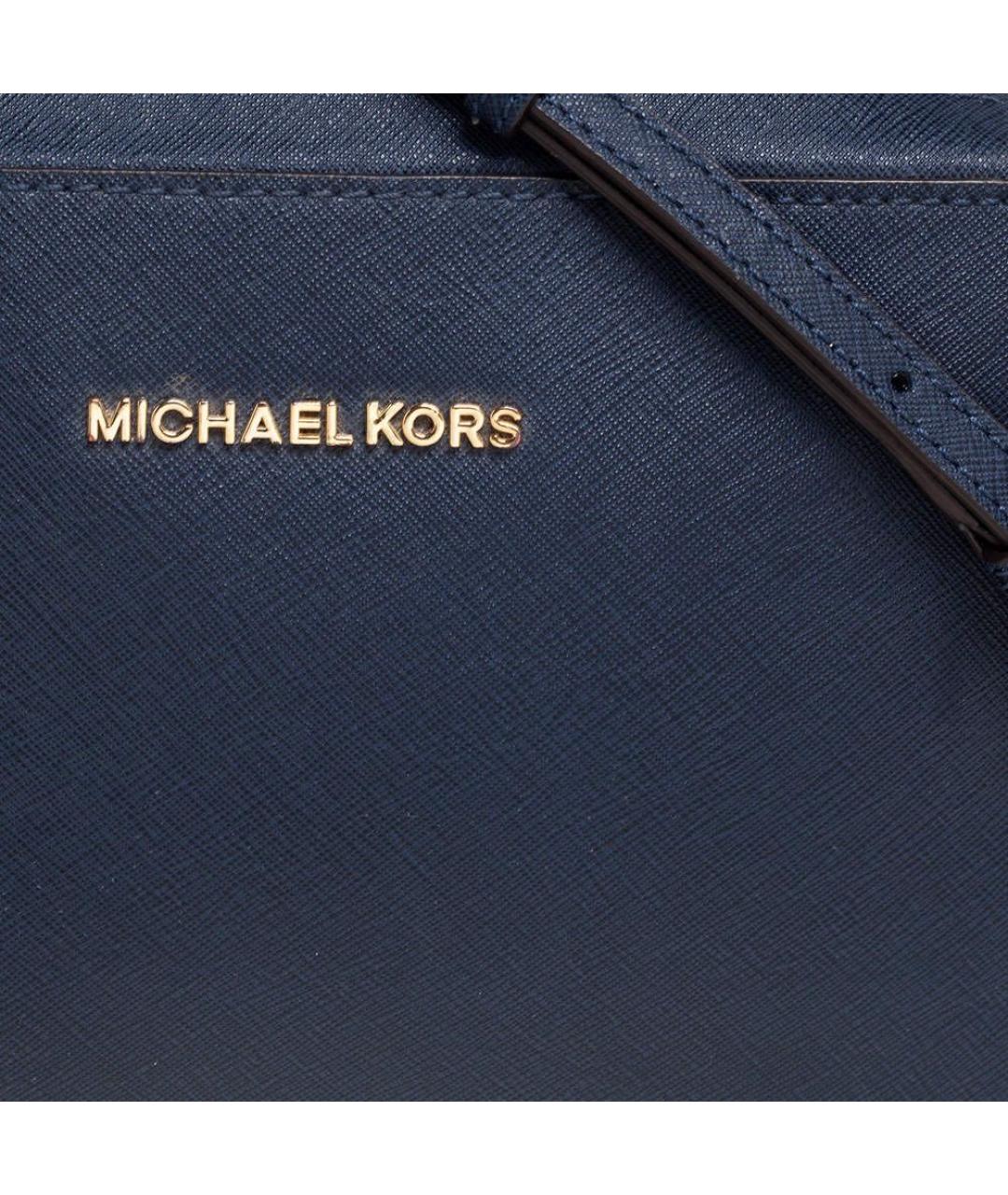 MICHAEL KORS Темно-синяя кожаная сумка через плечо, фото 5