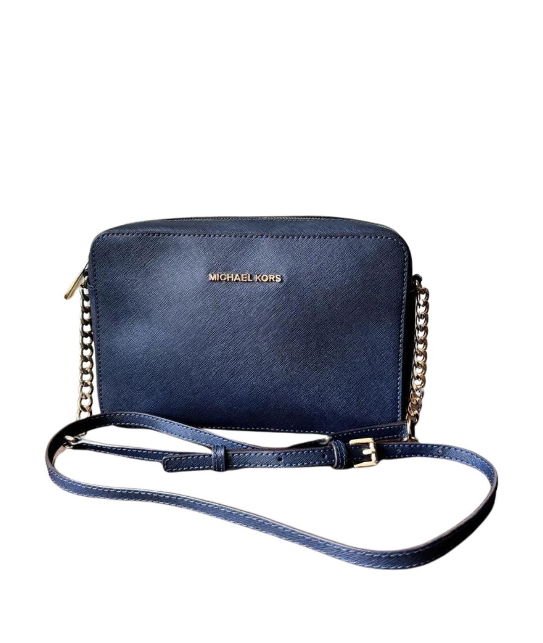 MICHAEL KORS Темно-синяя кожаная сумка через плечо, фото 1