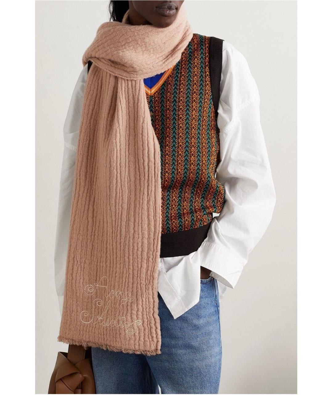 ACNE STUDIOS Розовый шерстяной шарф, фото 8