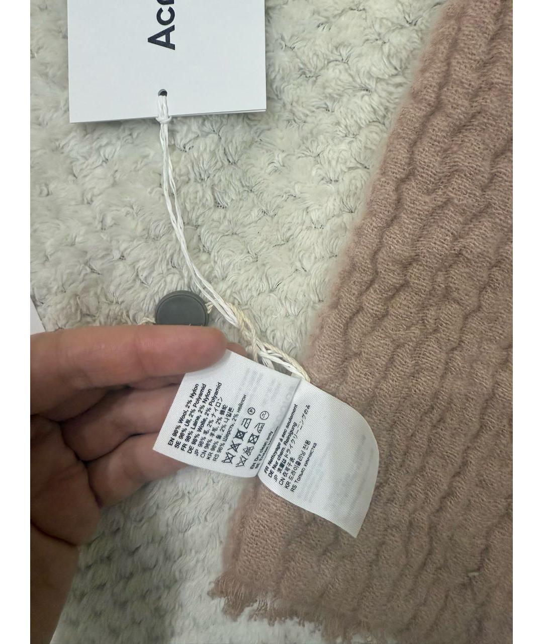 ACNE STUDIOS Розовый шерстяной шарф, фото 5