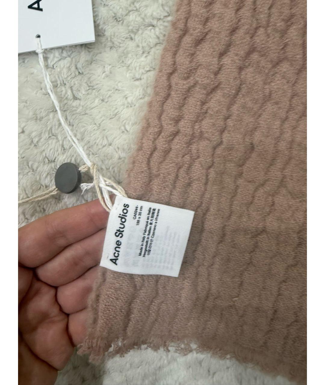 ACNE STUDIOS Розовый шерстяной шарф, фото 6