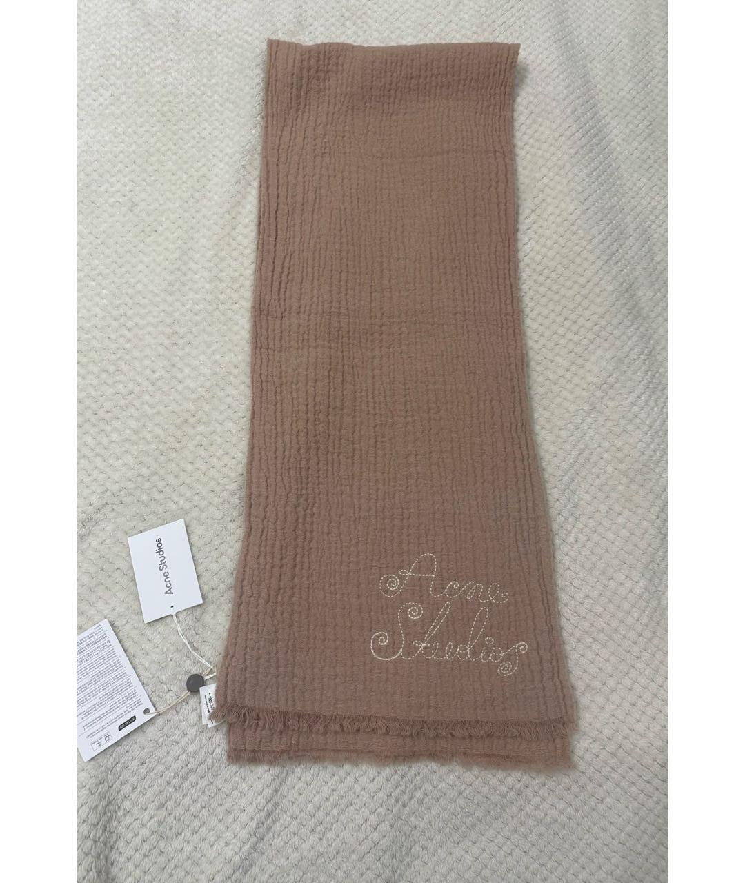 ACNE STUDIOS Розовый шерстяной шарф, фото 2