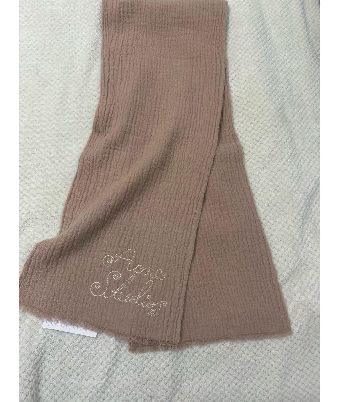 ACNE STUDIOS Розовый шерстяной шарф, фото 7