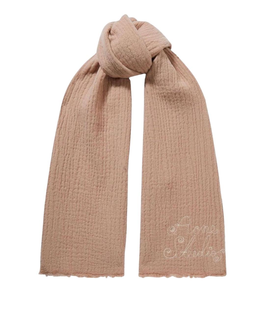 ACNE STUDIOS Розовый шерстяной шарф, фото 1