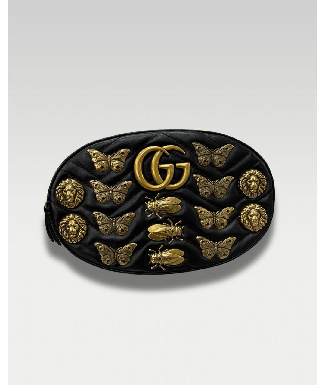 GUCCI Черная кожаная поясная сумка, фото 6