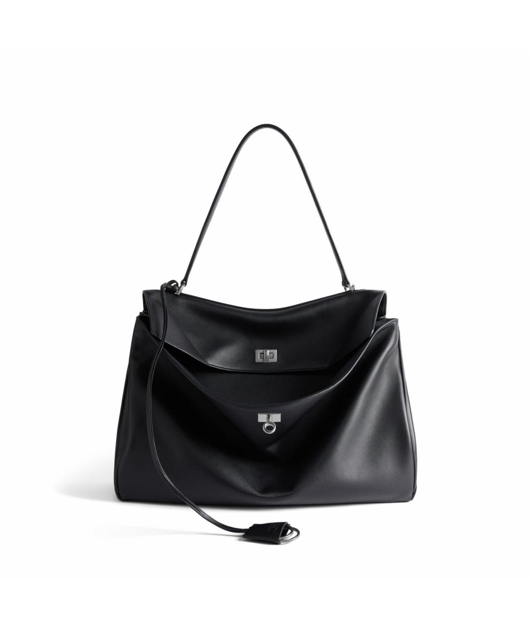 BALENCIAGA Черная кожаная сумка через плечо, фото 9