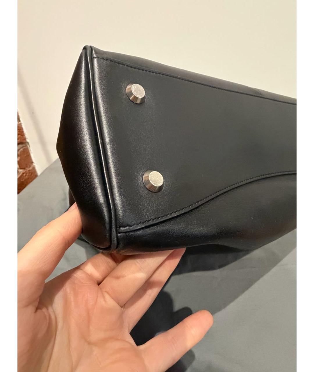 BALENCIAGA Черная кожаная сумка через плечо, фото 8