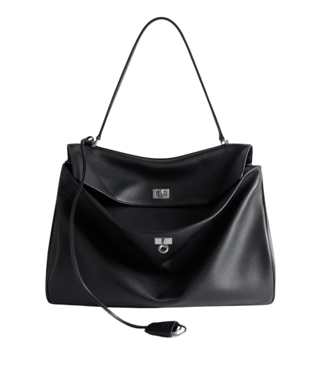 BALENCIAGA Черная кожаная сумка через плечо, фото 1