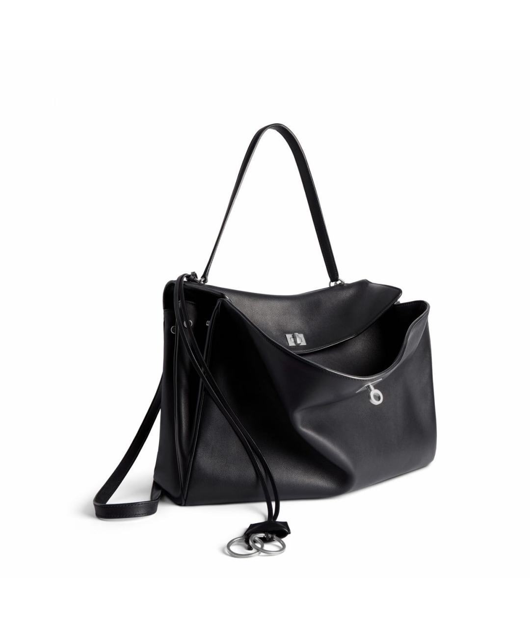 BALENCIAGA Черная кожаная сумка через плечо, фото 2