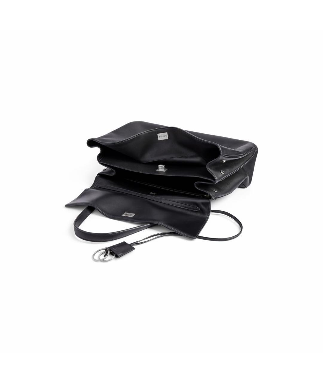 BALENCIAGA Черная кожаная сумка через плечо, фото 4