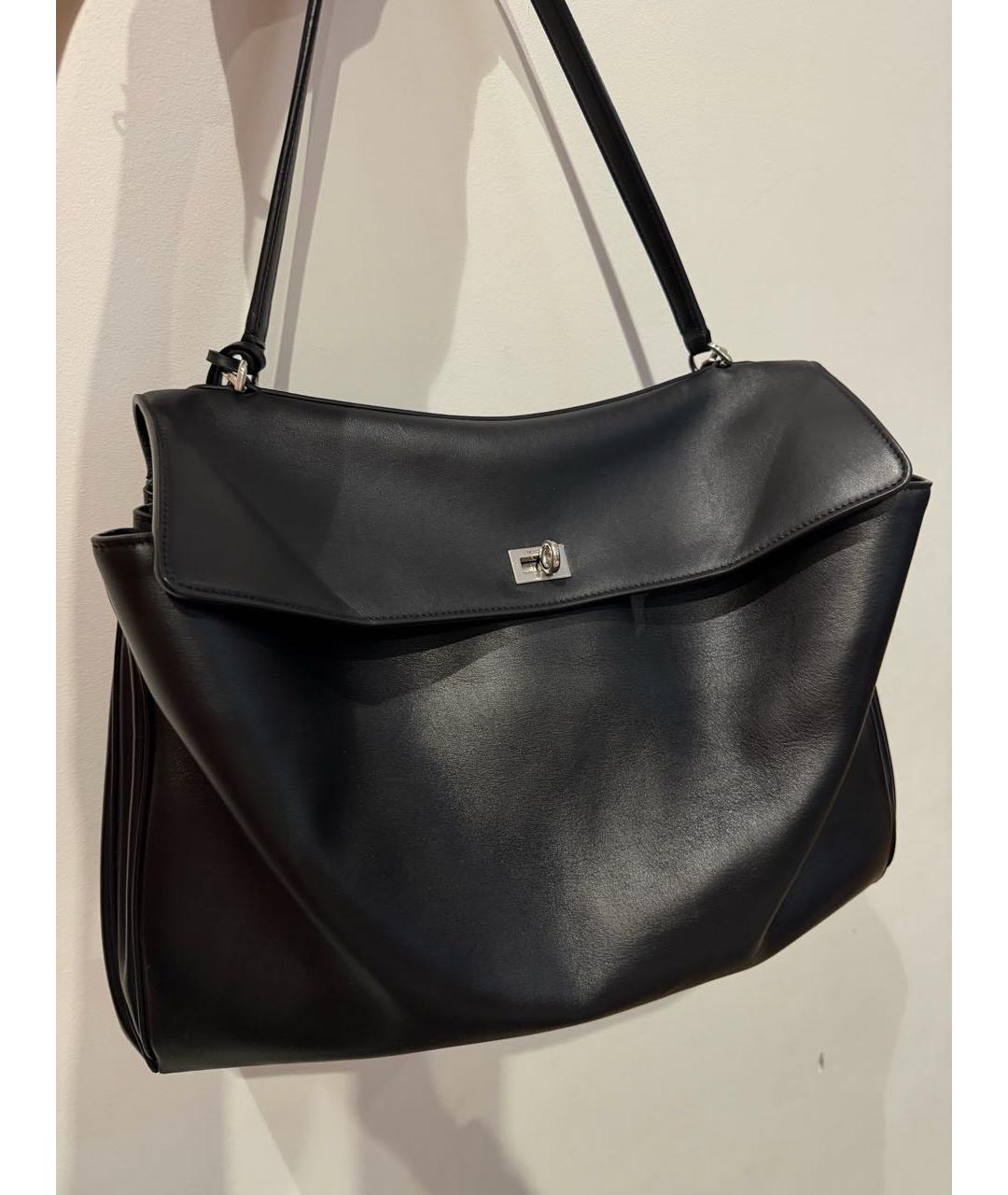 BALENCIAGA Черная кожаная сумка через плечо, фото 5