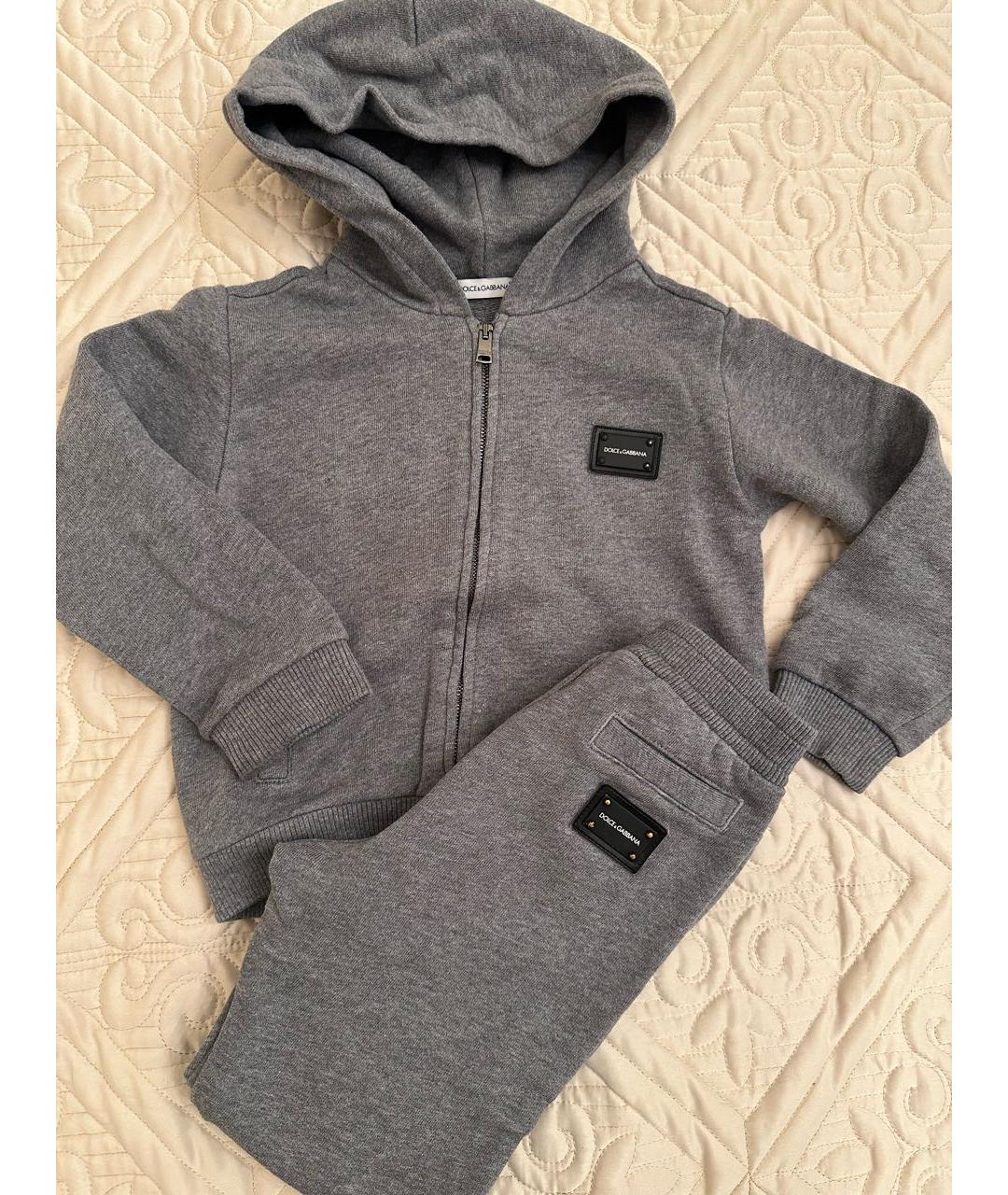 DOLCE&GABBANA Серый хлопковый комплект, фото 3