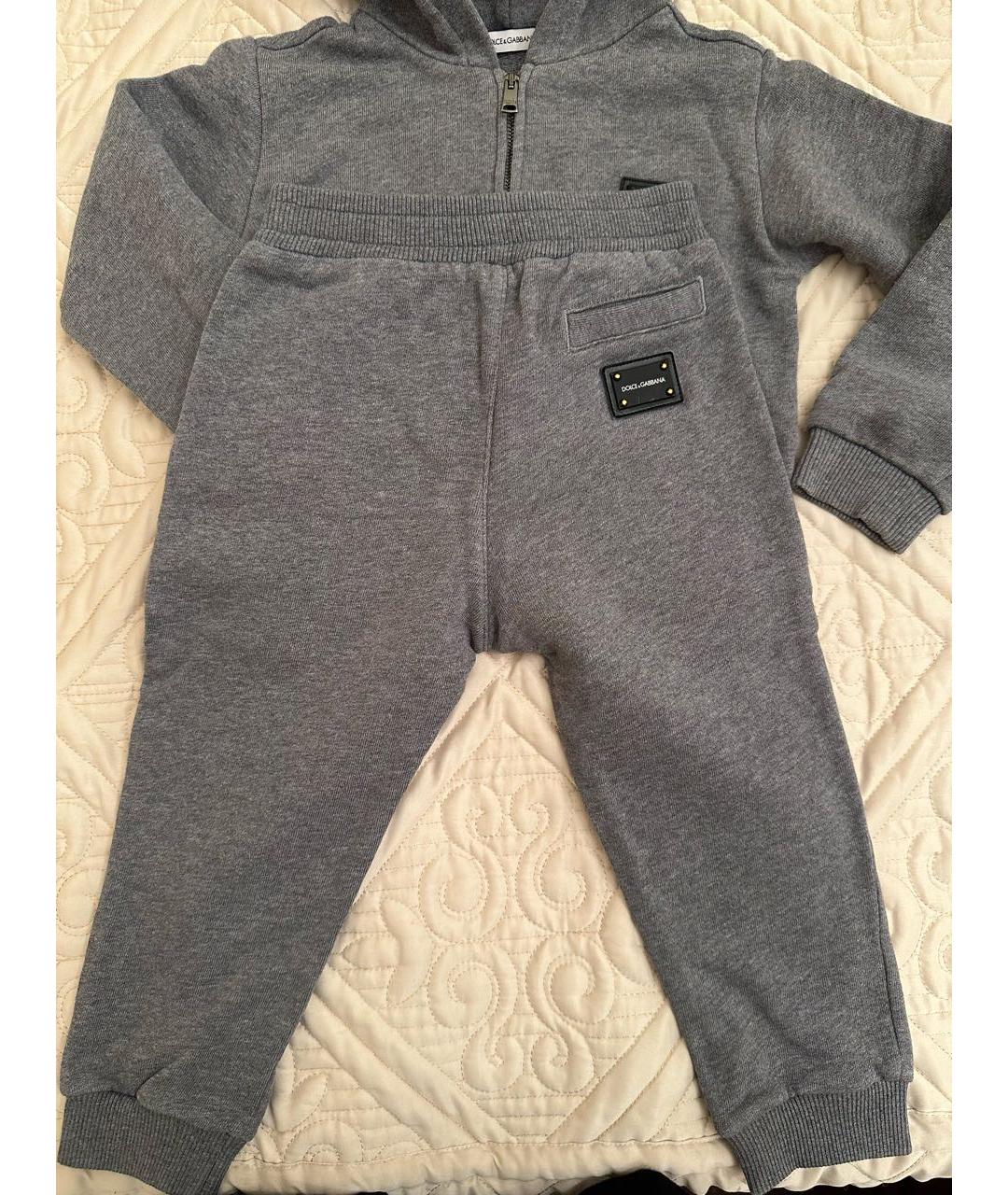 DOLCE&GABBANA Серый хлопковый комплект, фото 4