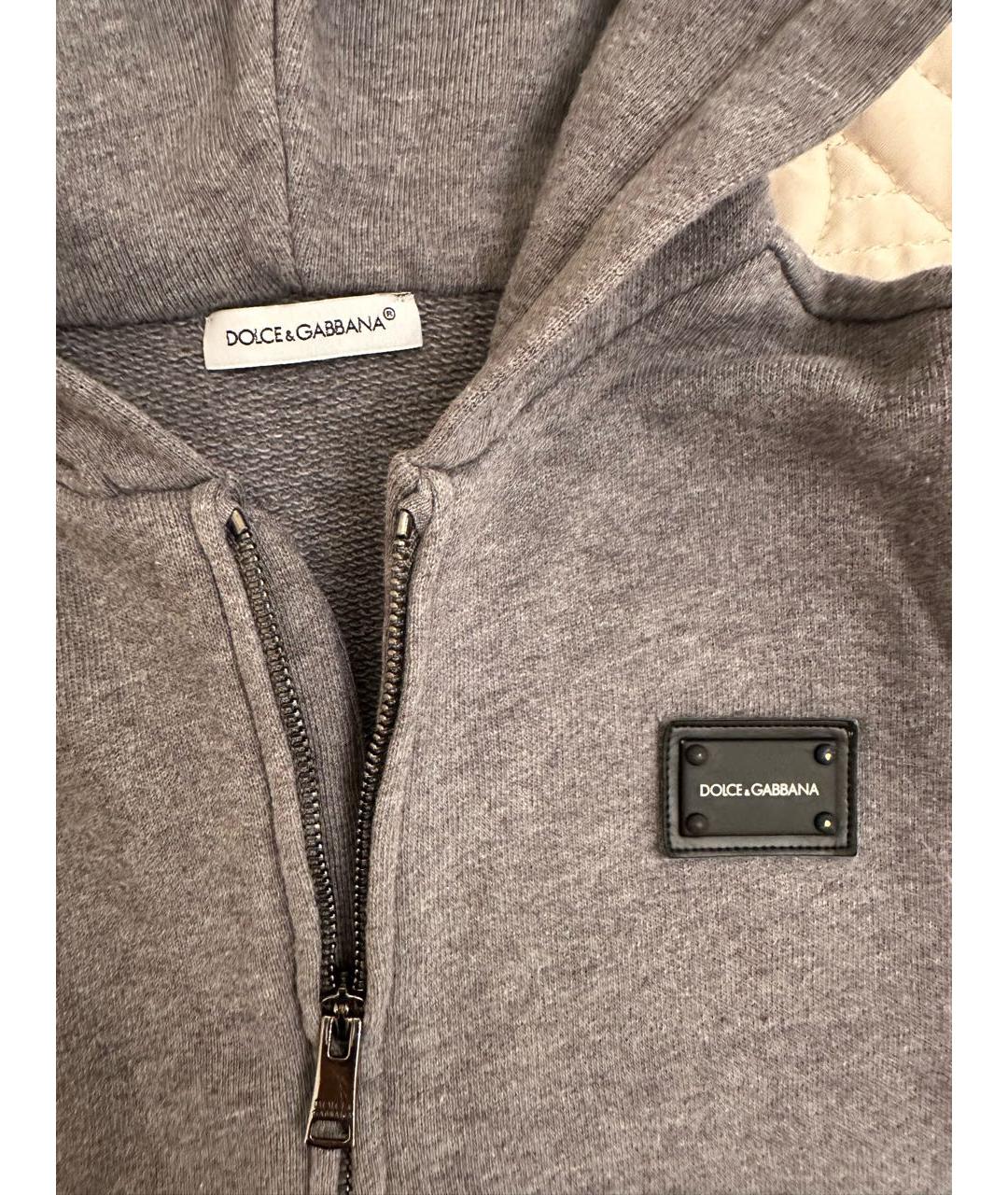 DOLCE&GABBANA Серый хлопковый комплект, фото 7