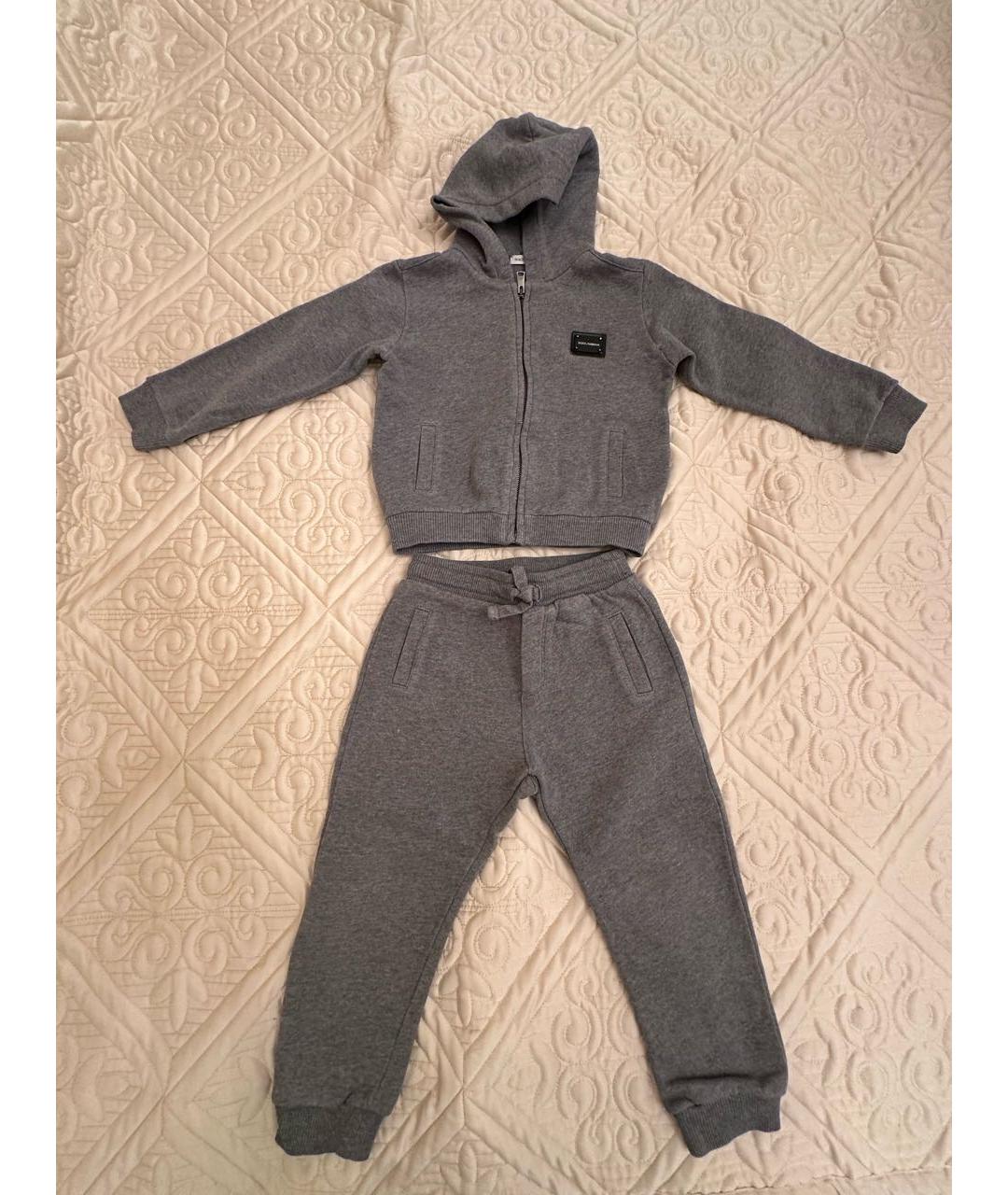 DOLCE&GABBANA Серый хлопковый комплект, фото 8