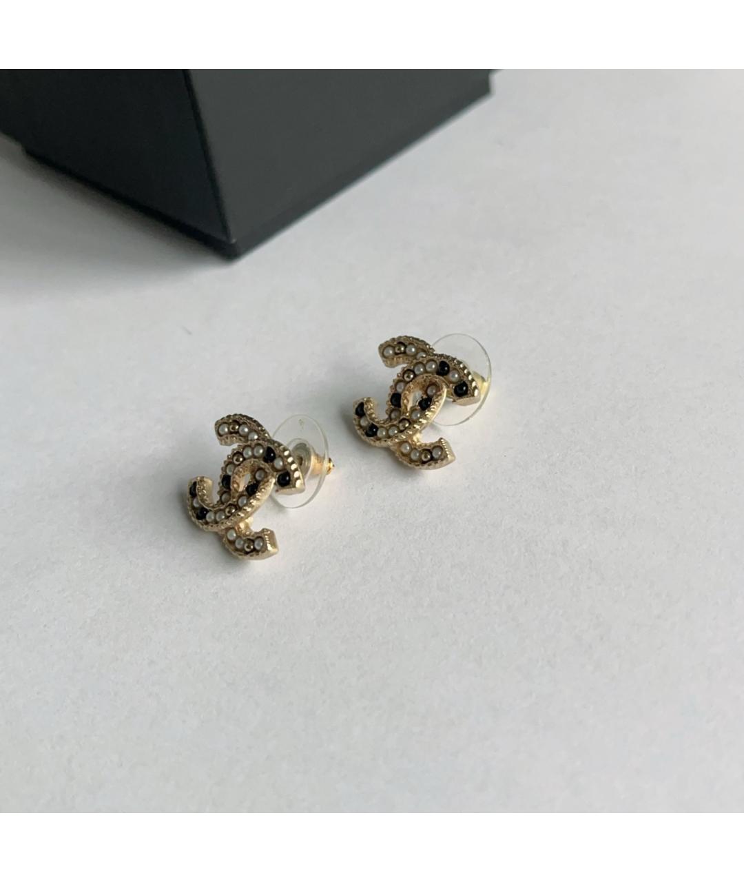CHANEL Золотые металлические серьги, фото 4