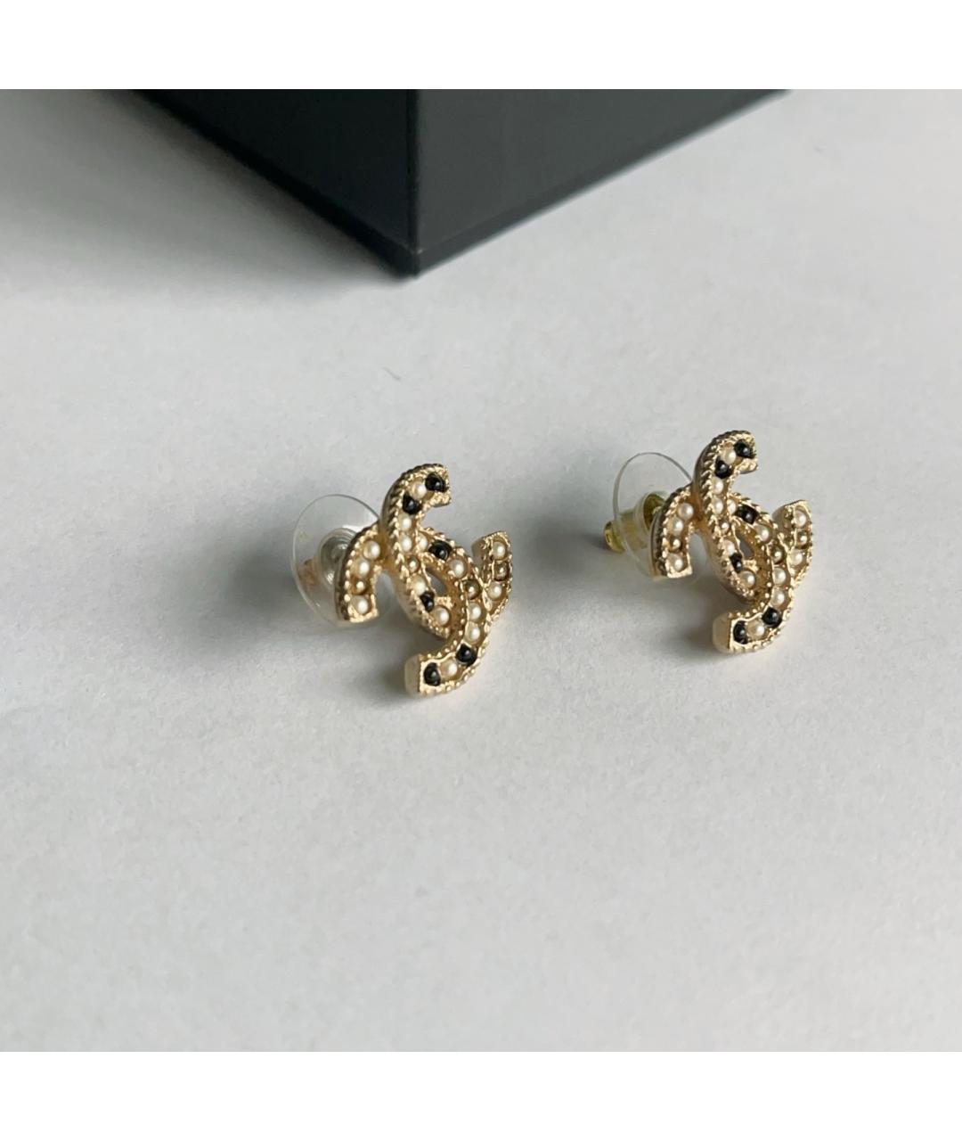 CHANEL Золотые металлические серьги, фото 3