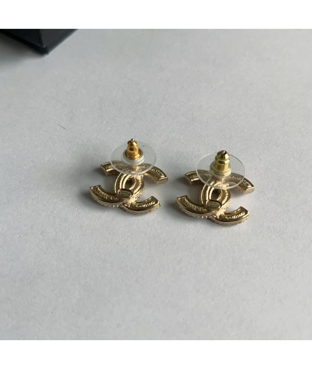 CHANEL Золотые металлические серьги, фото 5