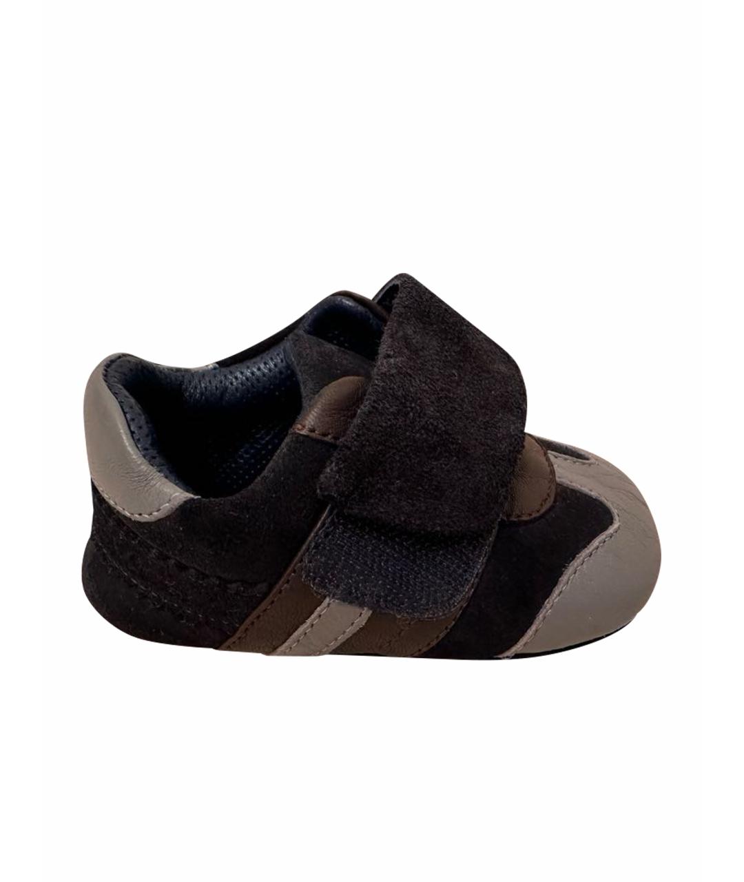 DOLCE&GABBANA Серые кожаные пинетки, фото 1