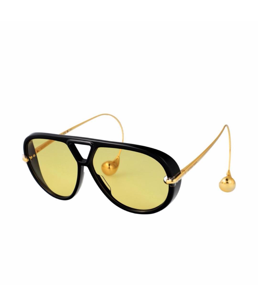 BOTTEGA VENETA Золотые пластиковые солнцезащитные очки, фото 1