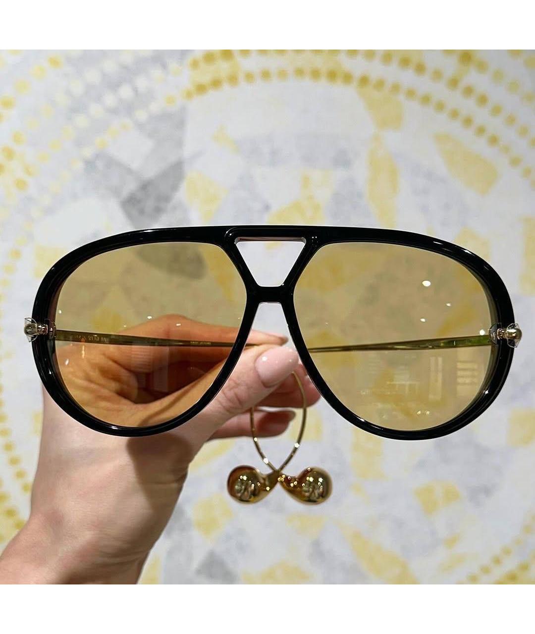 BOTTEGA VENETA Золотые пластиковые солнцезащитные очки, фото 2